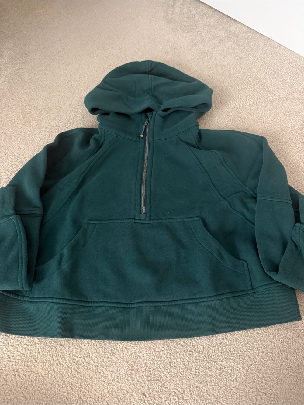 Lululemon half zip Dark Green scuba